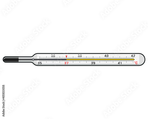 Medical thermometer. Glass degrees. Clinic, hospital, doctors, health.