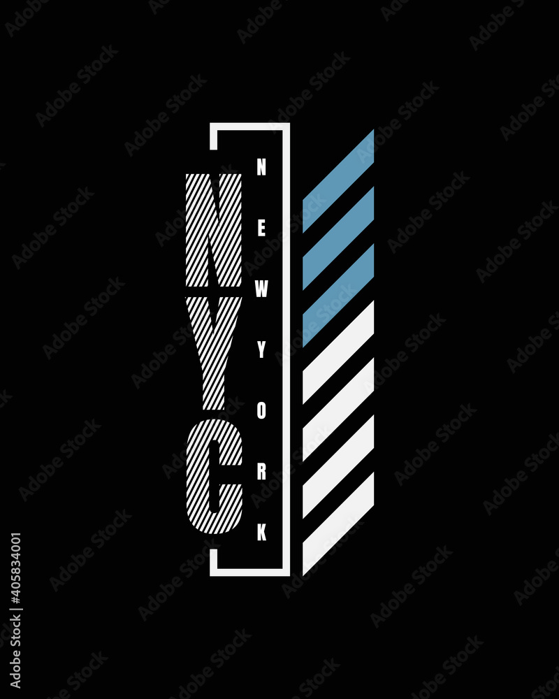 Vector illustration of text graphics, NEWYORK. suitable for the design of t-shirts, shirts, hoodies, etc. - obrazy, fototapety, plakaty 