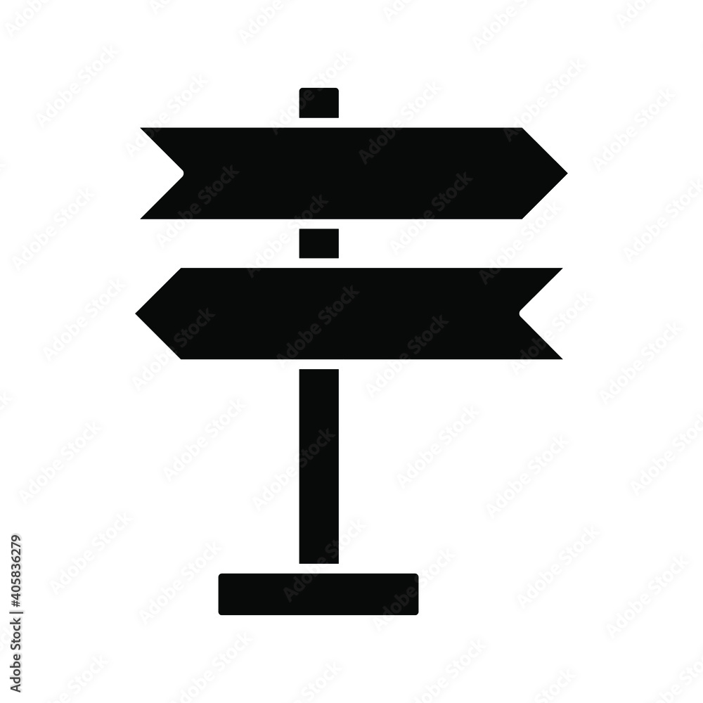Sign post outline and filled vector icon sign symbol color editable Sign post outline and filled vector icon sign symbol color editable