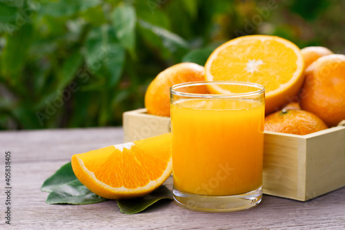 orange juice and fruits photo