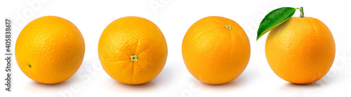 Fresh orange fruit isolated on white.