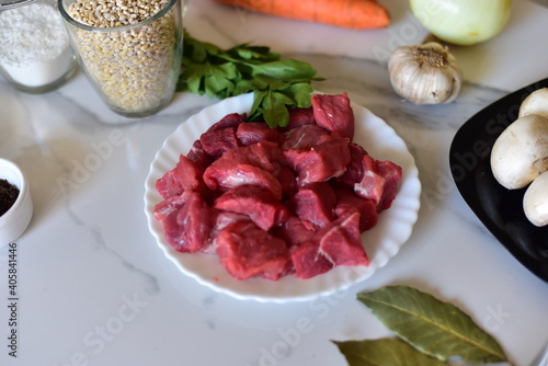 Ingredientes para receta con carne 