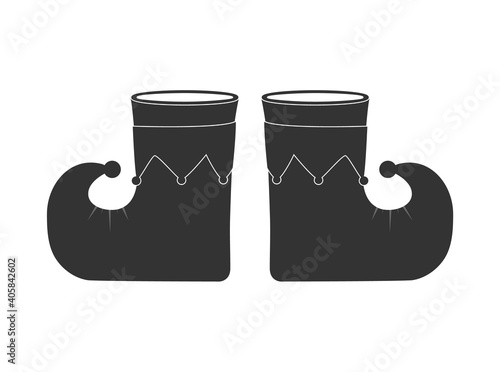 Fotografie, Obraz Buffoon's boots. Flat vector icon isolated on a white background