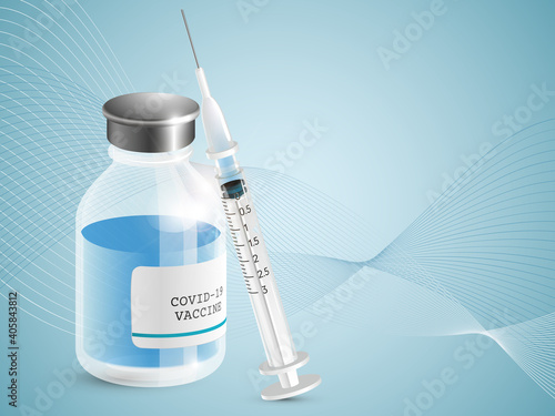 Covid 19 vaccine illustration coronavirus - realistic design elements banner