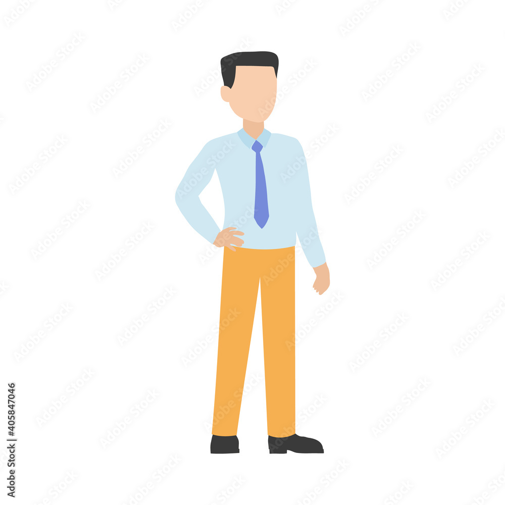 A full-length man in regular clothes. Vector graphics.EPS10