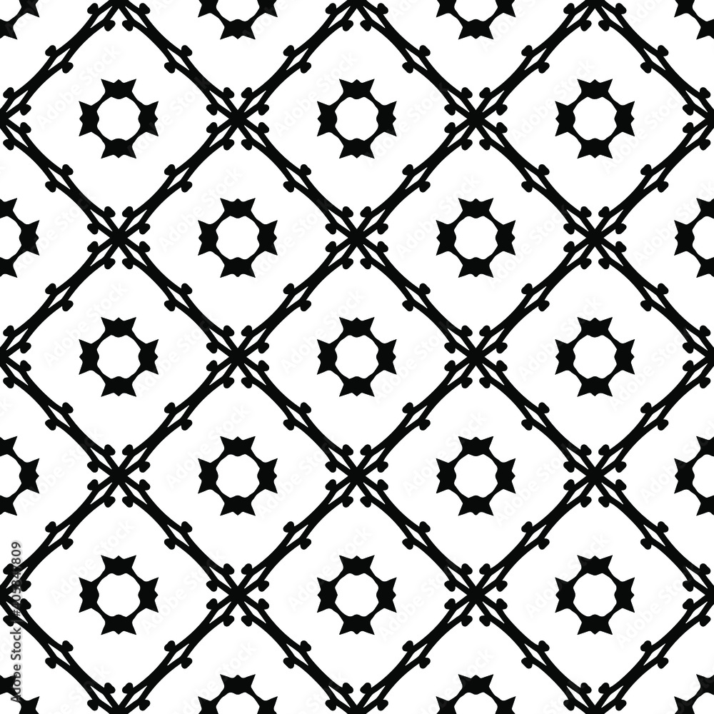 Naklejka premium Black and white texture. Abstract seamless geometric pattern. 