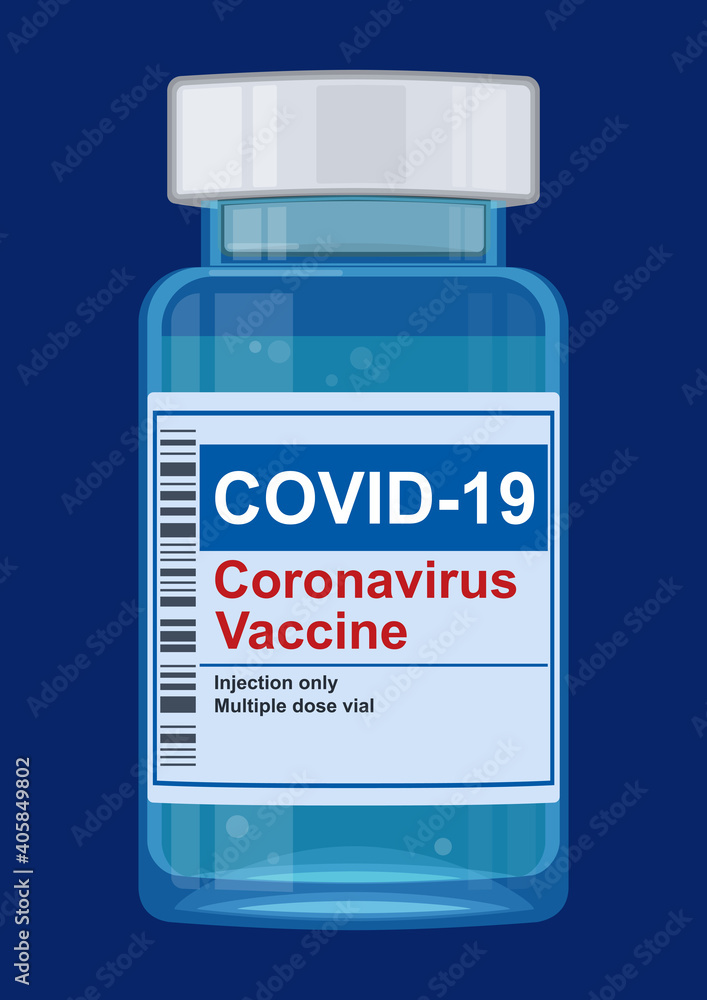 Fototapeta premium CORONAVIRUS VACCINE. Realistic image. Vector illustration on a dark background.