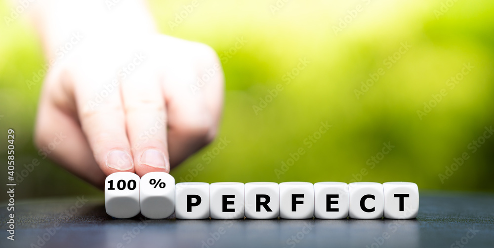 Фотография Dice form the expression 100 % perfect.