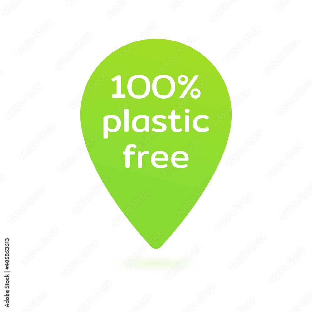 Green plastic free badge. Environment pollution. Template design.