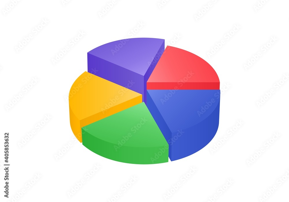 3d pie. Isometric cycle diagram for infographics. Vector chart can be used for graph. 3d pie. Isometric cycle diagram for infographics. Vector chart can be used for graph.