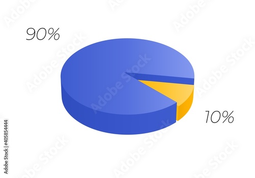 3d pie. Isometric cycle diagram for infographics. Vector chart can be used for graph.