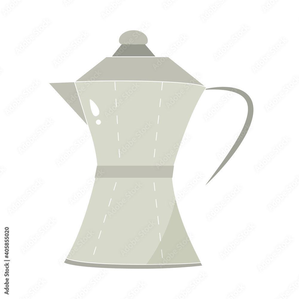 moka pot making hot drinks cartoon style moka pot making hot drinks cartoon style
