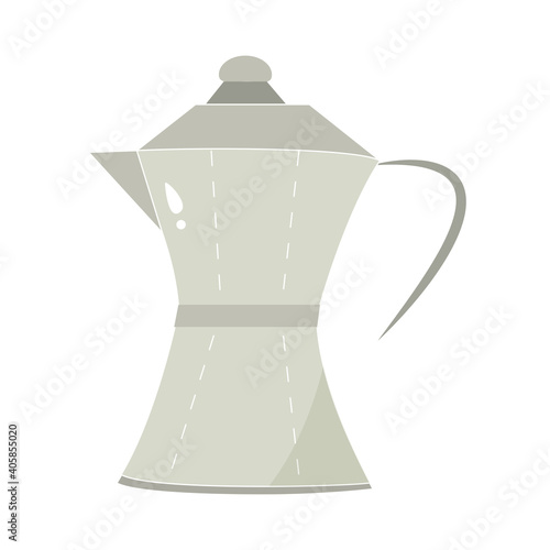 moka pot making hot drinks cartoon style