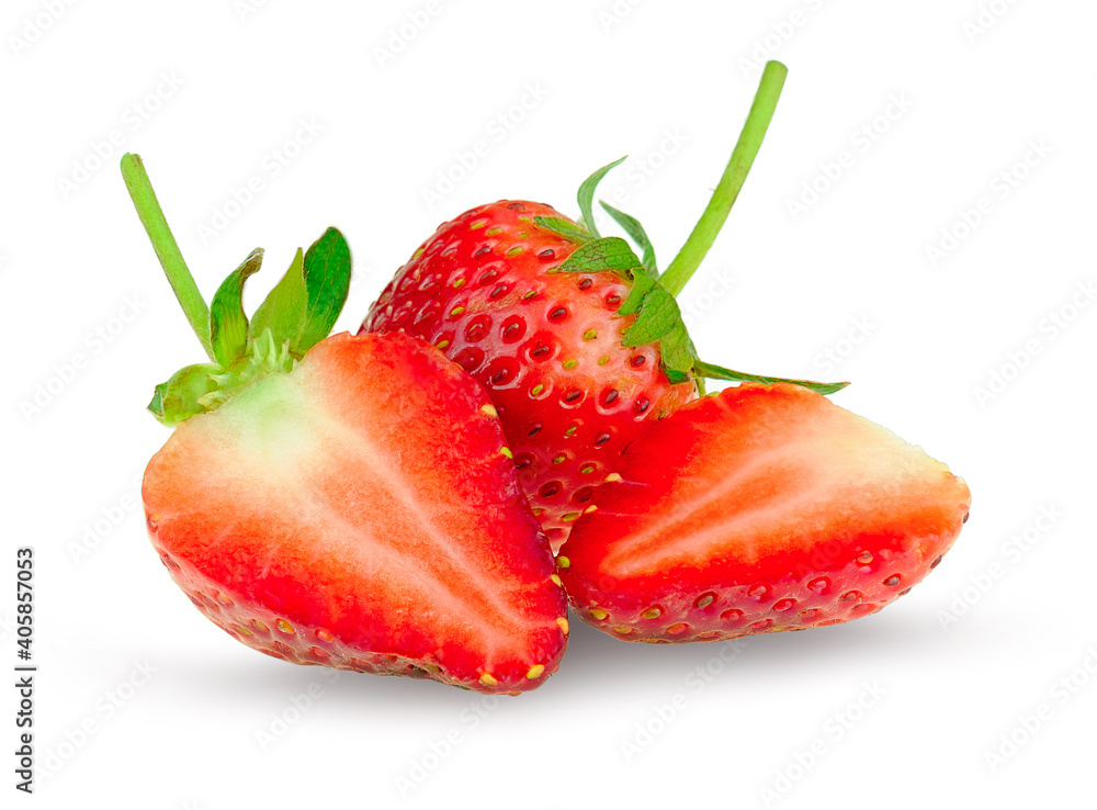 Fresh strawberries isolated on white background with clipping path Fresh strawberries isolated on white background with clipping path