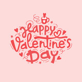 Happy valentines day hand drawn lettering