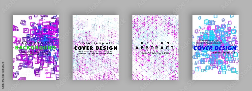 Abstract cover design. Colorful halftone gradients. Background art patterns.
