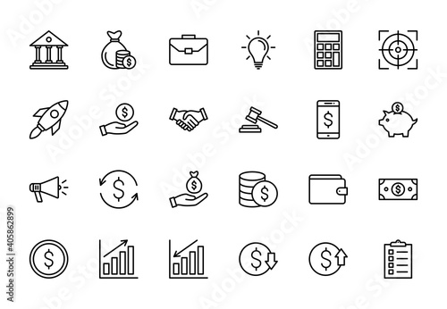 icons set. Business and Finance for web, app,  computer. vector illustration