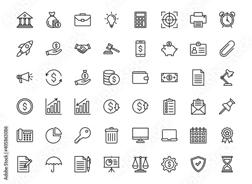 icons set. Business and Finance for web, app, computer. vector illustration