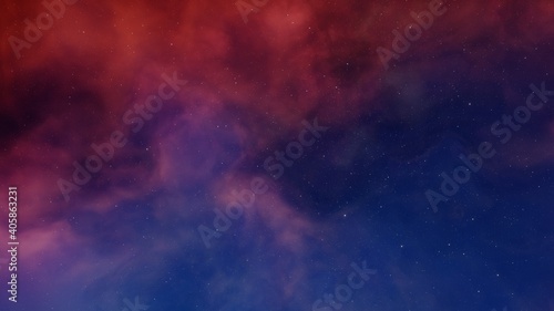 nebula gas cloud in deep outer space  science fiction illustrarion  colorful space background with stars 3d render 