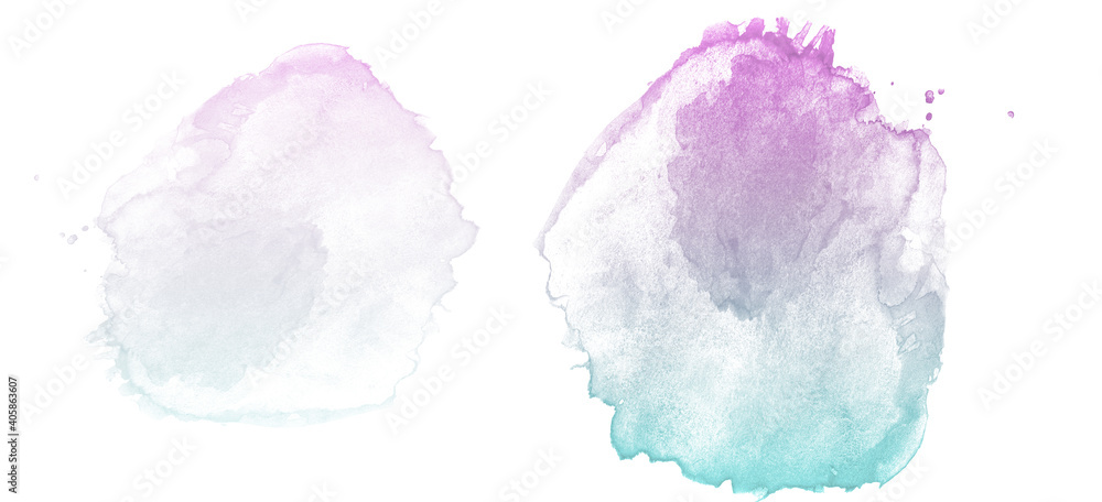 abstract watercolor  background in pink and turquoise