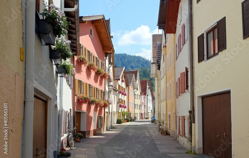 historic fairy tale street in the village of fussen in germany during lockdown because of coronavirus © Mathieu