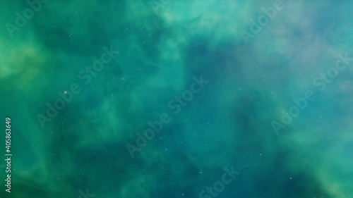 nebula gas cloud in deep outer space, science fiction illustrarion, colorful space background with stars 3d render 