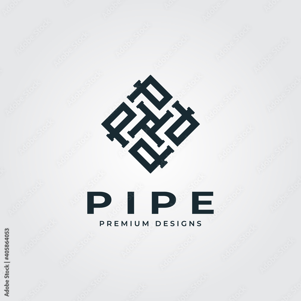 pipe square logo letter p minimalist plumber industry vector illustration design pipe square logo letter p minimalist plumber industry vector illustration design