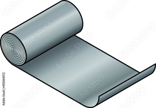A roll of sheet metal - lead or dull steel.