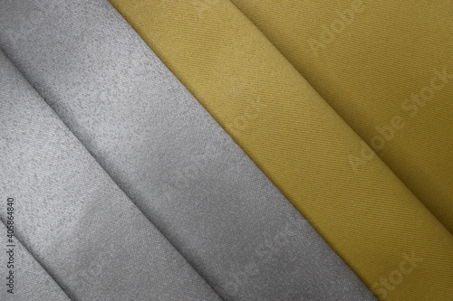 cotton cloth in gray and yellow colors.