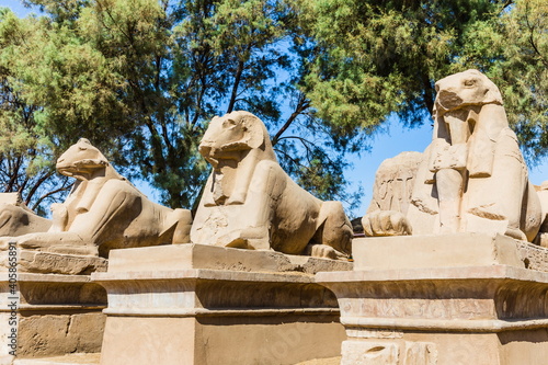 The Karnak Temple Complex, a vast mix of decayed temples, chapels, pylons, and other buildings in Luxor, Egypt