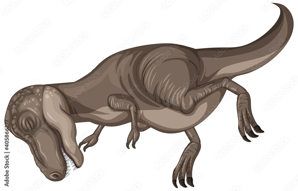 Dinosaur Carcass in cartoon style isolated on white background