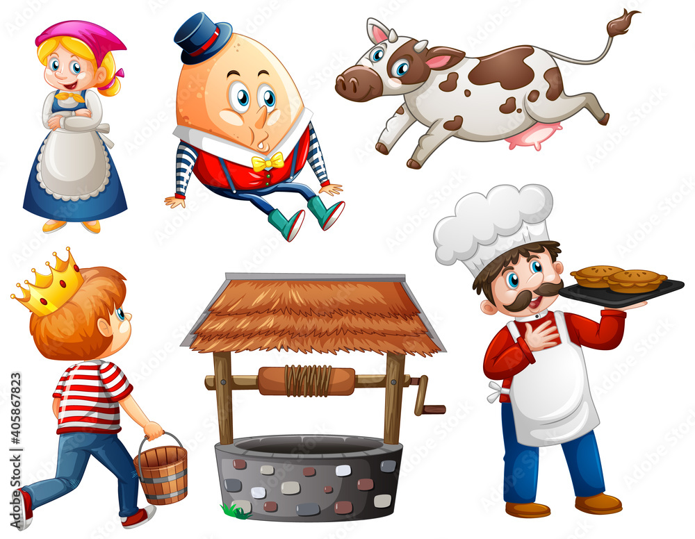 Set of fantasy cartoon character isolated on white background Set of fantasy cartoon character isolated on white background