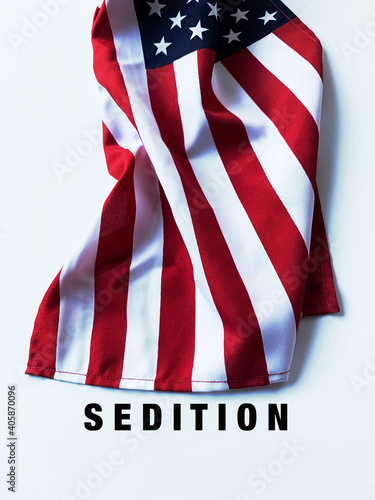 фотографія American flag with sedition word