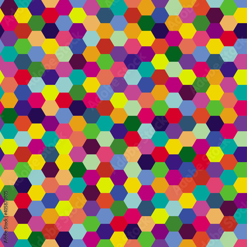 Rainbow polygonal geometric seamless pattern colorful background