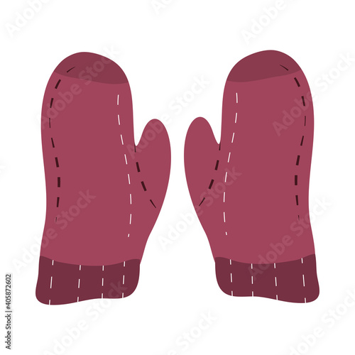 winter mittens warm clothes accessory cartoon hygge style
