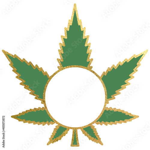 Gold Leaf Outlined Green Cannabis Leaf Blank Logo and/or Label - perfect for ...
