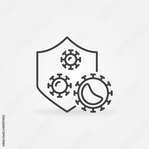 Vector Antibacterial Defence concept icon or symbol in thin line style