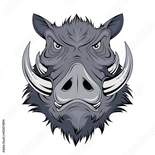 Wild Boar Head. Pig. Boars Head Logo. Sketch for mascot, logo or symbol. Hog or boar mascot. Vector graphics to design