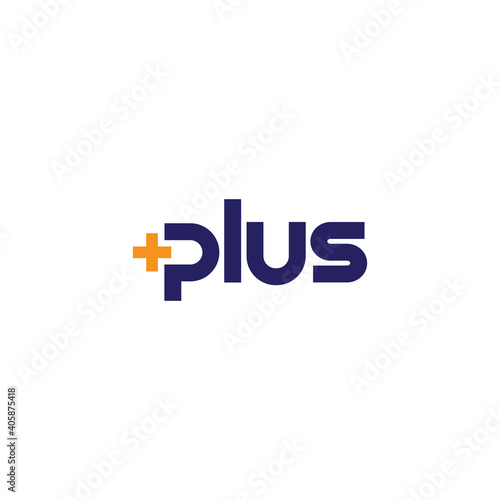 Plus sign and plus sign. Vector typographic logo photo