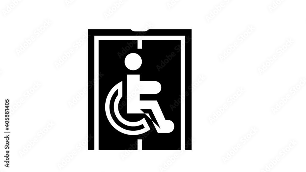 elevator for disabled animated glyph icon. elevator for disabled sign ...