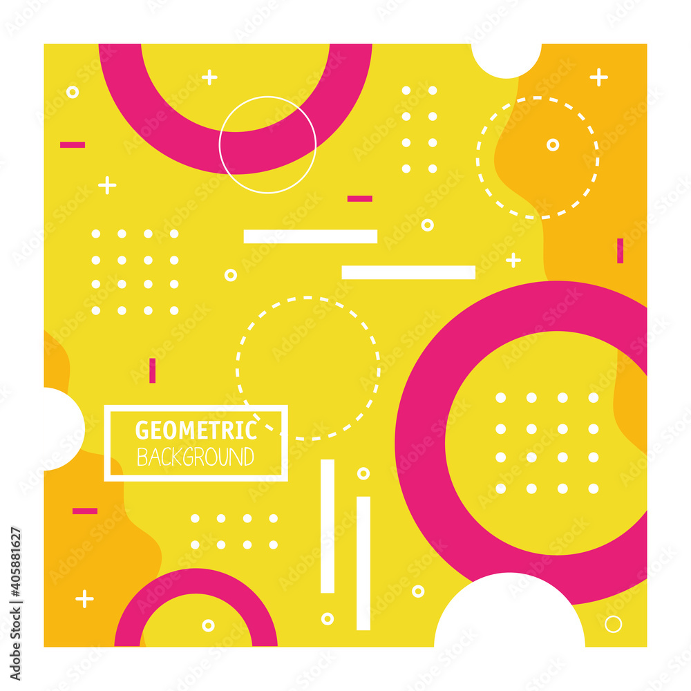 yellow color geometric minimal background vector illustration design