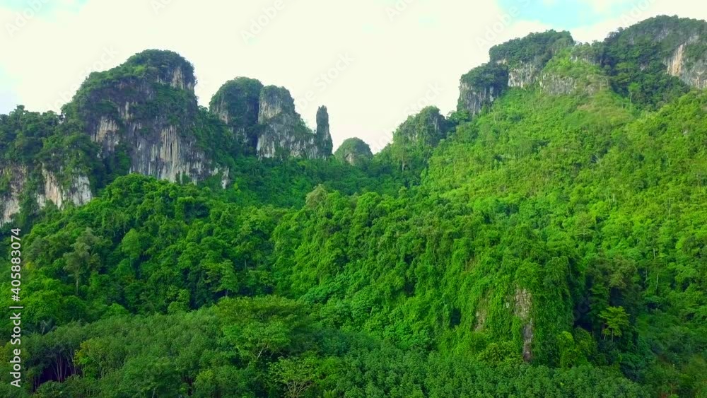 avatar landscape in the mountains from the sky in Thailand, Krabi avatar landscape in the mountains from the sky in Thailand, Krabi