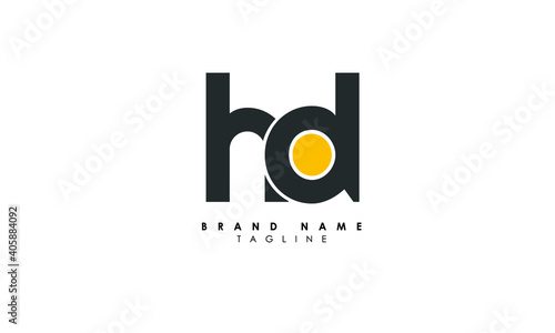 Alphabet letters Initials Monogram logo HD, DH, H and D, Alphabet Letters HD minimalist logo design in a simple yet elegant font, Unique modern creative minimal circular shaped fashion brands
