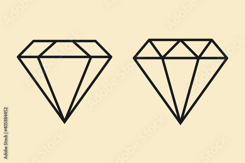 Gemstone crystal symbol flat icon vector illustration.
