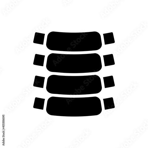 Ribs glyph icon food meat. Barbecue and bbq grill