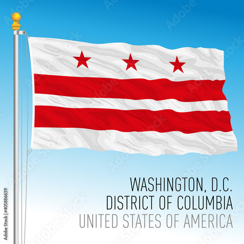Washington District Columbia federal state flag, United States, vector illustration