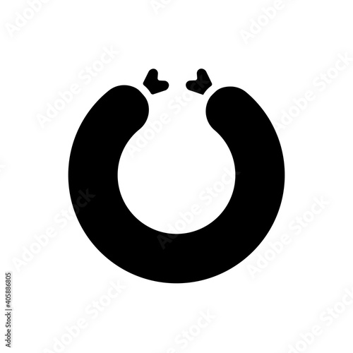 Ring of raw sausage vector glyph icon