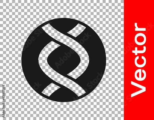Black DNA symbol icon isolated on transparent background. Genetic engineering, genetics testing, cloning, paternity testing. Vector.