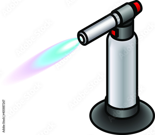 A handheld blow torch.