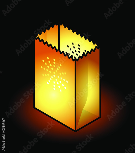 A brown paper bag lantern.